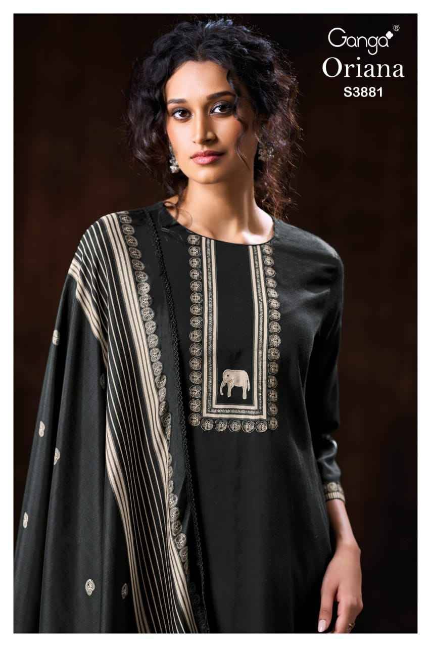 Oriana-3881 By Ganga Fashion 3881-A To 3881-B Series Beautiful Festive Suits Colorful Stylish Fancy Casual Wear & Ethnic Wear Pure Cotton Satin Dresses At Wholesale Price