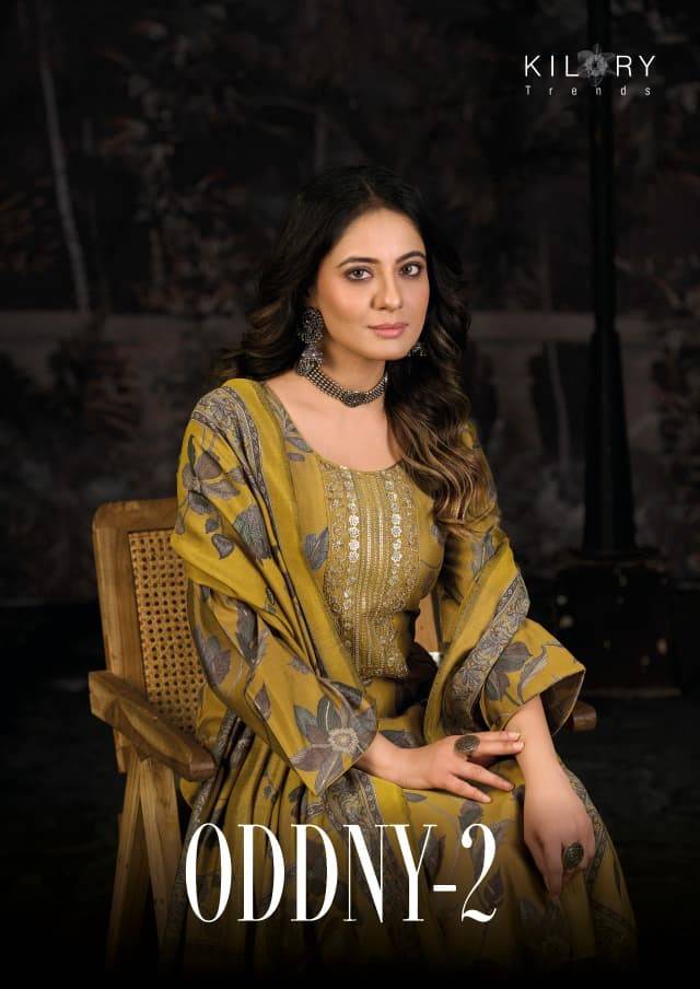 Oddny Vol-2 By Kilory 1821 To 1826 Series Beautiful Festive Suits Colorful Stylish Fancy Casual Wear & Ethnic Wear Pure Muslin Silk Dresses At Wholesale Price