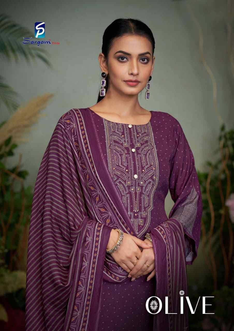 Olive By Sargam Prints 2551-A To 2551-D Series Beautiful Festive Suits Stylish Fancy Colorful Casual Wear & Ethnic Wear Pure Bemberg Muslin Print Dresses At Wholesale Price