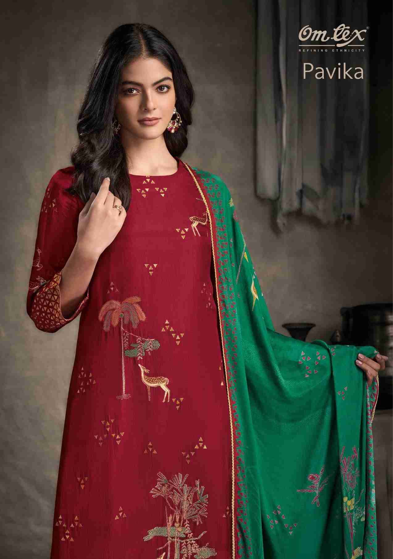 Pavika By Om Tex 8351-A To 8351-D Series Beautiful Festive Suits Colorful Stylish Fancy Casual Wear & Ethnic Wear Silk Jacquard Dresses At Wholesale Price
