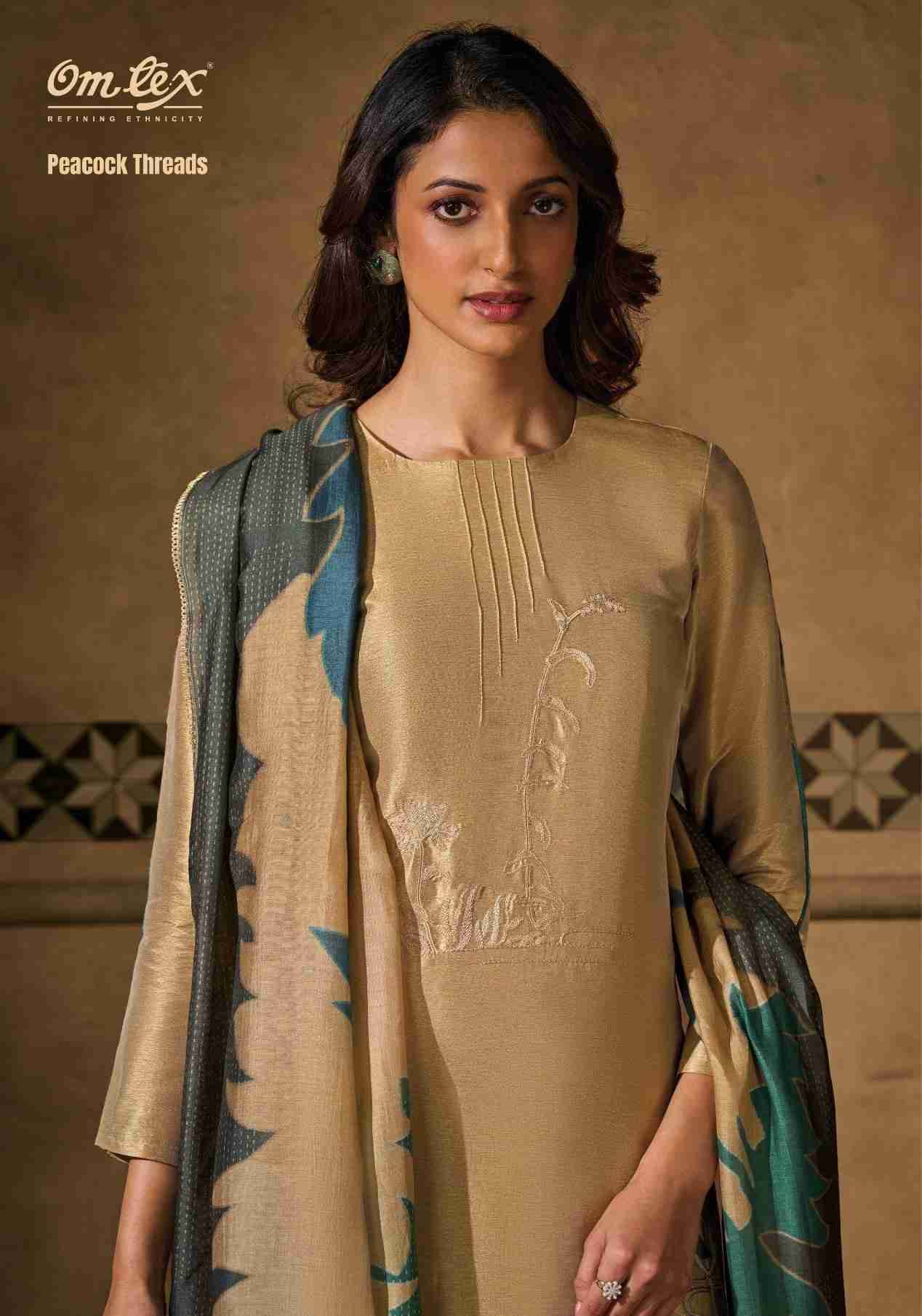 Peacock Threads By Om Tex 7801-A To 7801-D Series Beautiful Festive Suits Colorful Stylish Fancy Casual Wear & Ethnic Wear Silk Print Dresses At Wholesale Price