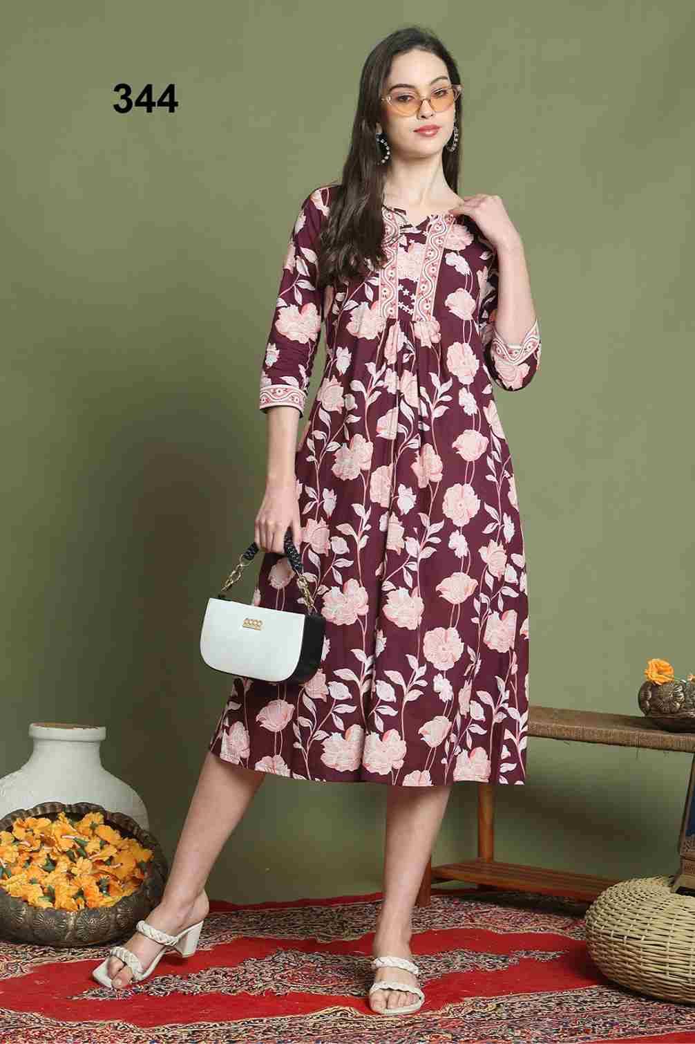 Raj Vol-3 By Kaamiri 343 To 350 Series Designer Festive Suits Collection Beautiful Stylish Fancy Colorful Party Wear & Occasional Wear Pure Cotton Kurtis At Wholesale Price