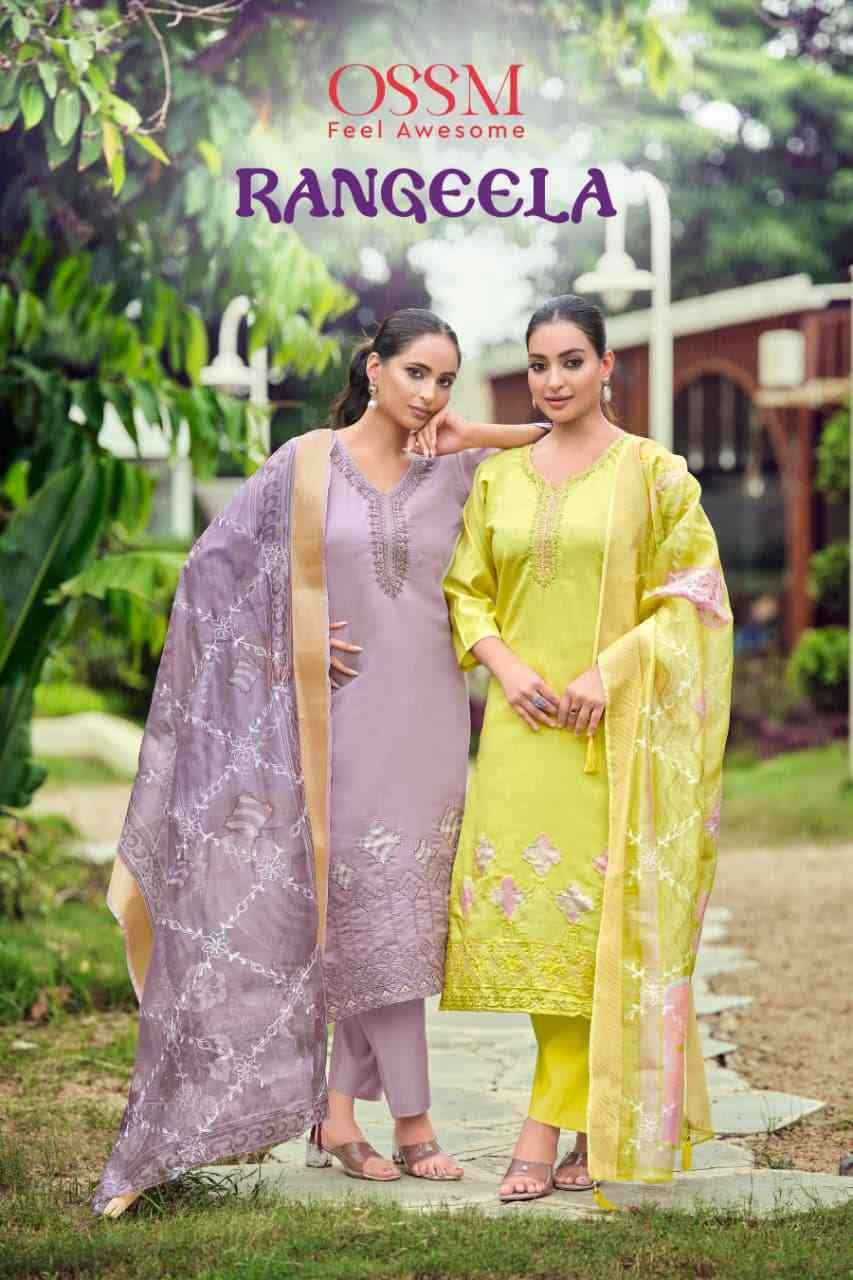 Rangeela By Ossm 1001 To 1006 Series Designer Festive Suits Beautiful Fancy Stylish Colorful Party Wear & Occasional Wear Viscose Silk Embroidered Dresses At Wholesale Price