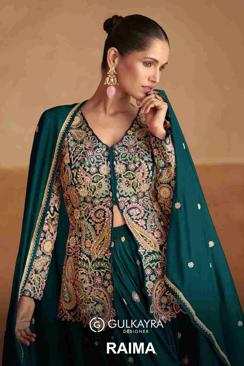 Raima By Gulkayra Designer 7549-A To 7549-C Series Beautiful Stylish Festive Suits Fancy Colorful Casual Wear & Ethnic Wear & Ready To Wear Premium Chinnon Dresses At Wholesale Price