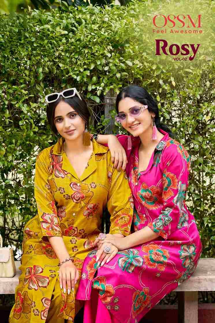 Rosy Vol-2 By Ossm 1001 To 1006 Series Designer Stylish Fancy Colorful Beautiful Party Wear & Ethnic Wear Collection Vatican Kurtis With Bottom At Wholesale Price