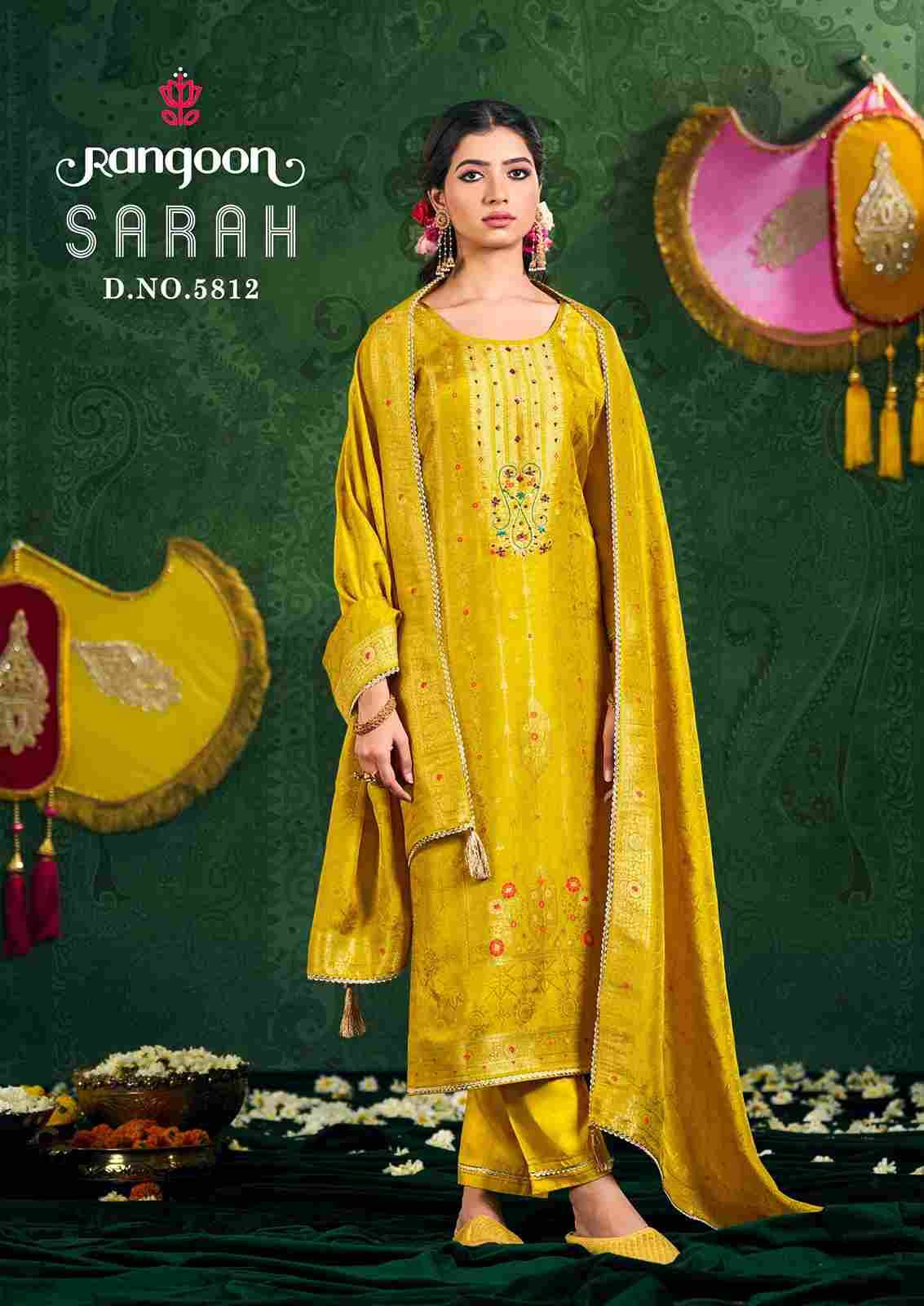 Sarah By Rangoon 5811 To 5814 Series Beautiful Festive Suits Colorful Stylish Fancy Casual Wear & Ethnic Wear Pure Jacquard Dresses At Wholesale Price