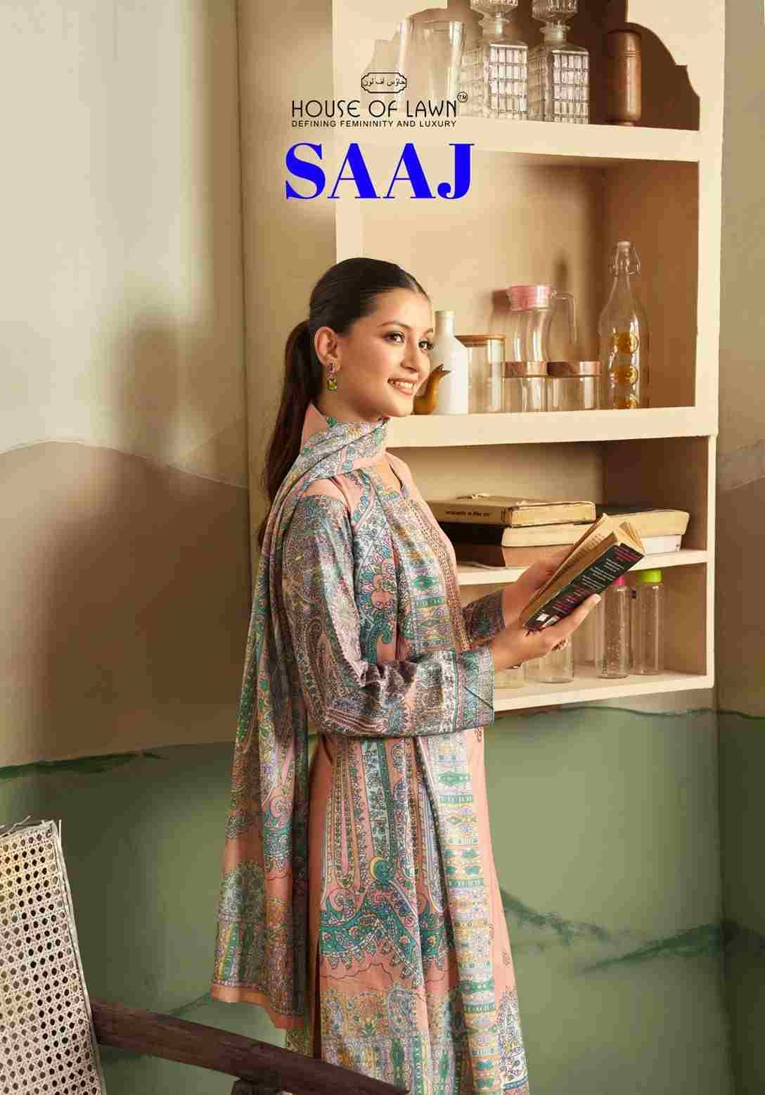 Saaj By House Of Lawn 3501 To 3506 Series Beautiful Festive Suits Stylish Fancy Colorful Casual Wear & Ethnic Wear Pure Jam Satin Print Dresses At Wholesale Price