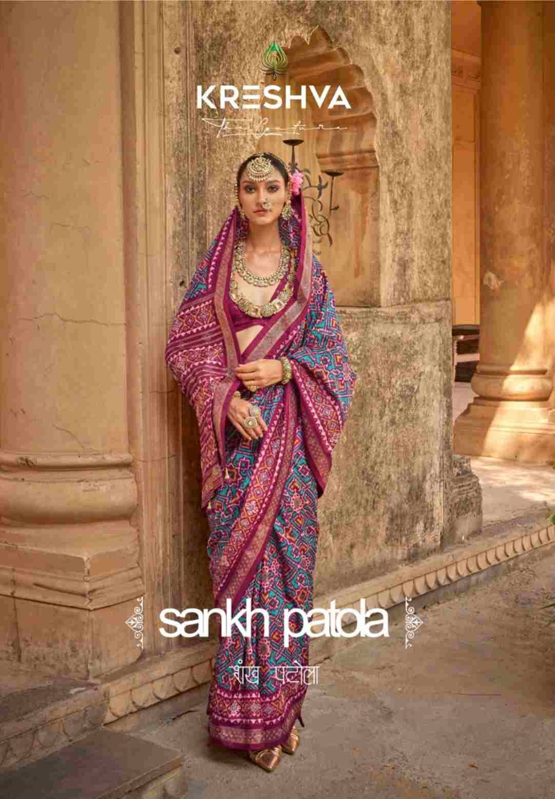 Sankh Patola By Kreshva 981 To 986 Series Indian Traditional Wear Collection Beautiful Stylish Fancy Colorful Party Wear & Occasional Wear Silk Sarees At Wholesale Price