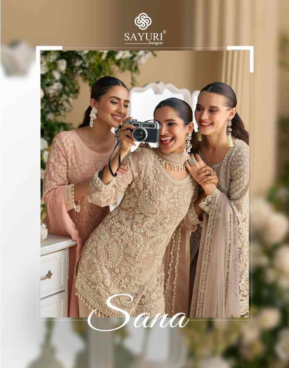 Sana By Sayuri 5818 To 5820 Series Designer Festive Suits Collection Beautiful Stylish Fancy Colorful Party Wear & Occasional Wear Heavy Georgette Dresses At Wholesale Price