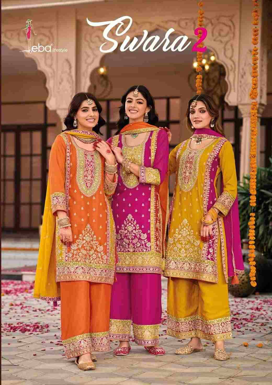 Swara Vol-2 By Eba Lifestyle 1845 To 1847 Series Beautiful Festive Suits Colorful Stylish Fancy Casual Wear & Ethnic Wear Chinnon Embroidery Dresses At Wholesale Price