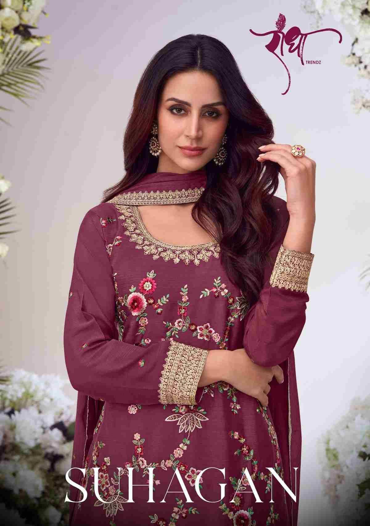 Suhagan By Radha Trendz 5031 To 5034 Series Festive Suits Beautiful Fancy Colorful Stylish Party Wear & Occasional Wear Pure Chinnon Dresses At Wholesale Price