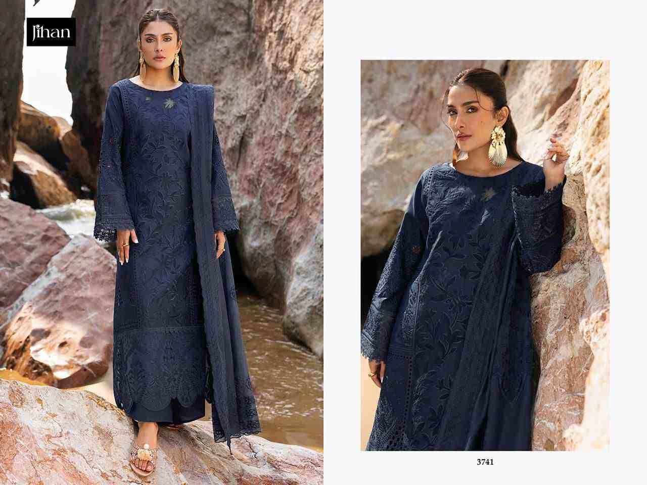 Sirene Luxury Lawn-25 Vol-2 By Jihan 3740 To 3745 Series Designer Pakistani Suits Beautiful Fancy Stylish Colorful Party Wear & Occasional Wear Lawn Dresses At Wholesale Price
