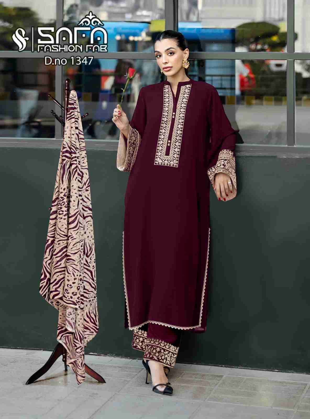 Safa 1347 Colours By Safa Fashion 1347-A To 1347-D Series Designer Stylish Fancy Colorful Beautiful Party Wear & Ethnic Wear Collection Heavy Georgette Dresses At Wholesale Price