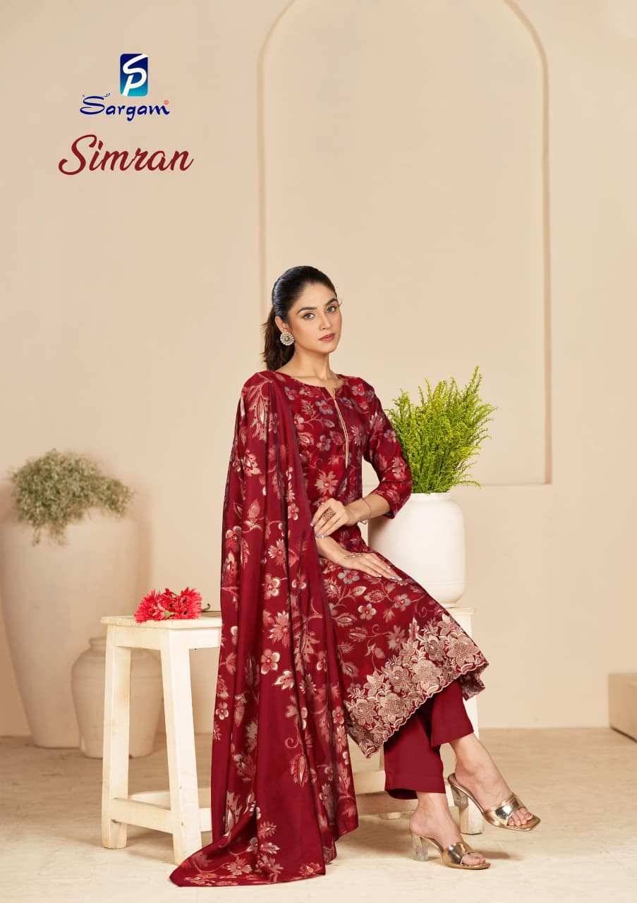 Simran By Sargam Prints 2687-A To 2687-D Series Beautiful Festive Suits Stylish Fancy Colorful Casual Wear & Ethnic Wear Pure Modal Muslin Print Dresses At Wholesale Price