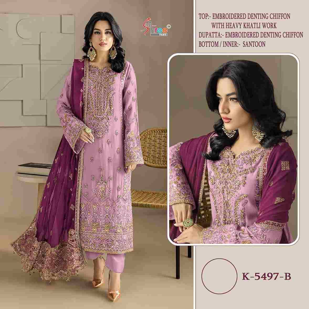 Shree Fabs Hit Design K-5497 Colours By Shree Fabs K-5497-A To K-5497-D Series Designer Pakistani Suits Beautiful Fancy Stylish Colorful Party Wear & Occasional Wear Chiffon Embroidery Dresses At Wholesale Price