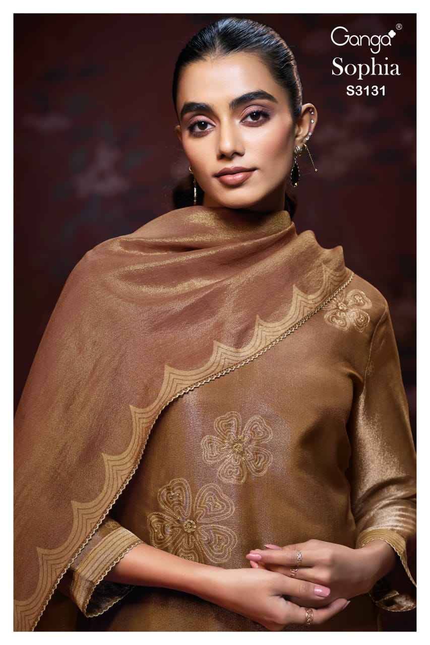 Sophia-3131 By Ganga Fashion 3131-A To 3131-D Series Beautiful Festive Suits Colorful Stylish Fancy Casual Wear & Ethnic Wear Pure Bemberg Silk Jacquard Dresses At Wholesale Price
