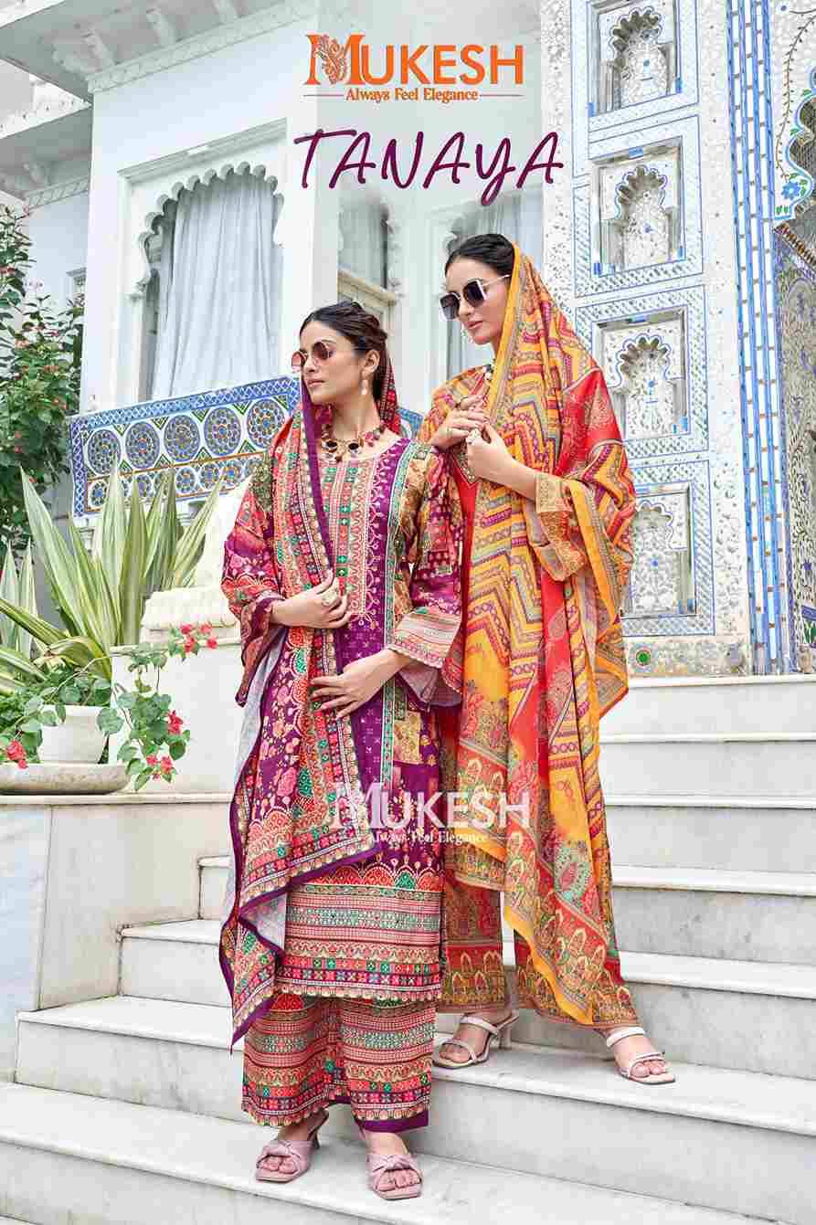 Tanaya By Mukesh 1001 To 1006 Series Designer Festive Suits Beautiful Fancy Stylish Colorful Party Wear & Occasional Wear Crepe Silk Dresses At Wholesale Price