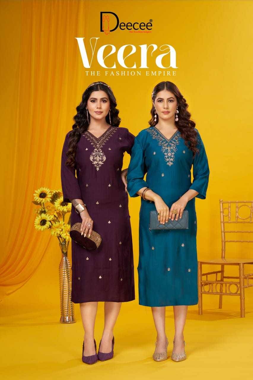 Veera By Dee Cee 101 To 106 Series Designer Stylish Fancy Colorful Beautiful Party Wear & Ethnic Wear Collection Vatican Kurtis At Wholesale Price