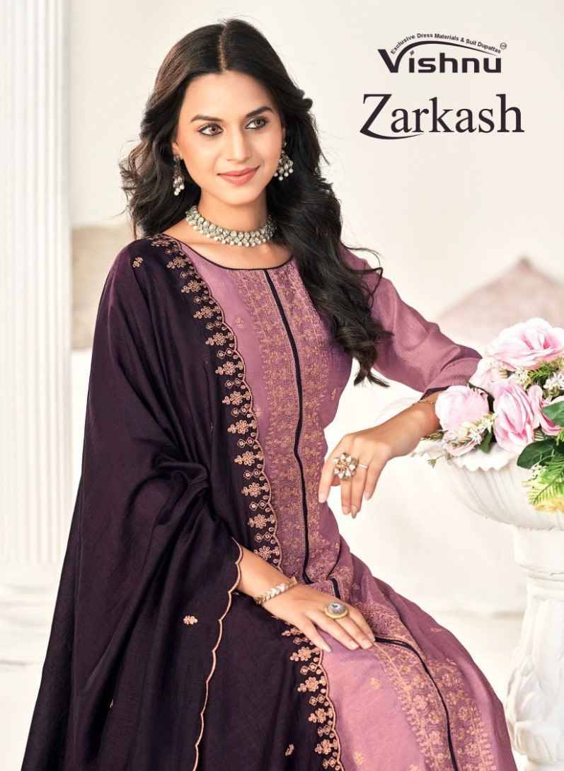 Zarkash By Vishnu 25001 To 25011 Series Beautiful Stylish Festive Suits Fancy Colorful Casual Wear & Ethnic Wear & Ready To Wear Vichitra Silk Print Dresses At Wholesale Price
