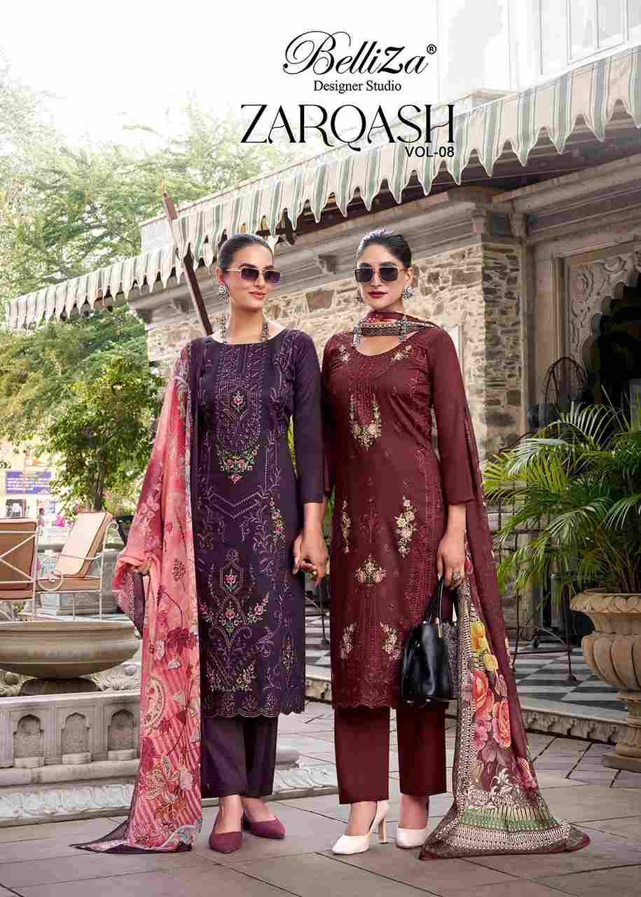 Zarqash Vol-8 By Belliza 878-001 To 878-006 Series Beautiful Festive Suits Stylish Fancy Colorful Casual Wear & Ethnic Wear Pure Jam Cotton Dresses At Wholesale Price