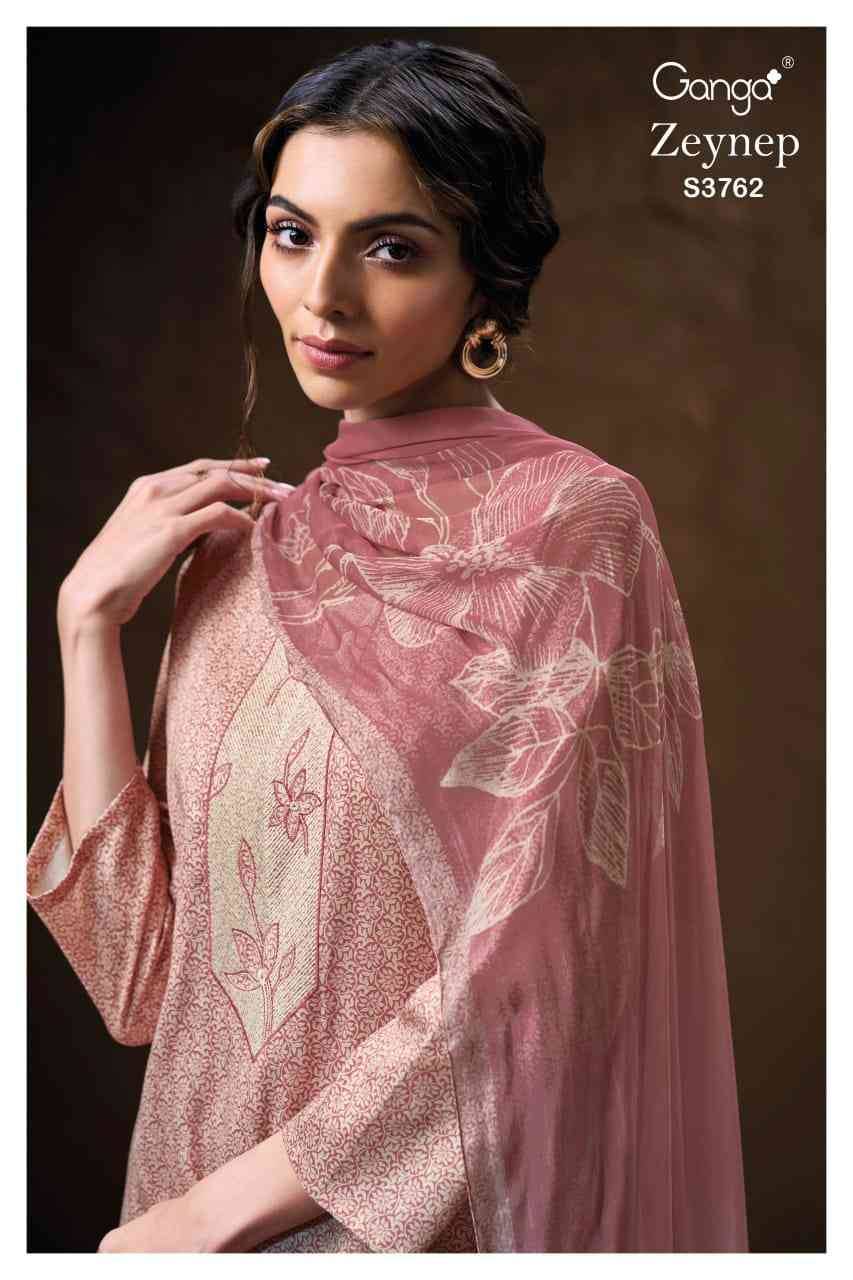Zeynep-3762 By Ganga Fashion 3762-A To 3762-D Series Beautiful Festive Suits Colorful Stylish Fancy Casual Wear & Ethnic Wear Pure Cotton Satin Dresses At Wholesale Price
