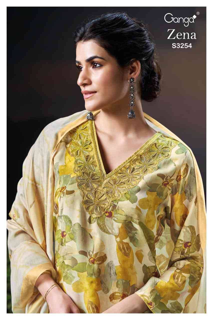 Zena-3254 By Ganga Fashion 3254-A To 3254-B Series Beautiful Festive Suits Colorful Stylish Fancy Casual Wear & Ethnic Wear Pure Viscose Silk Dresses At Wholesale Price