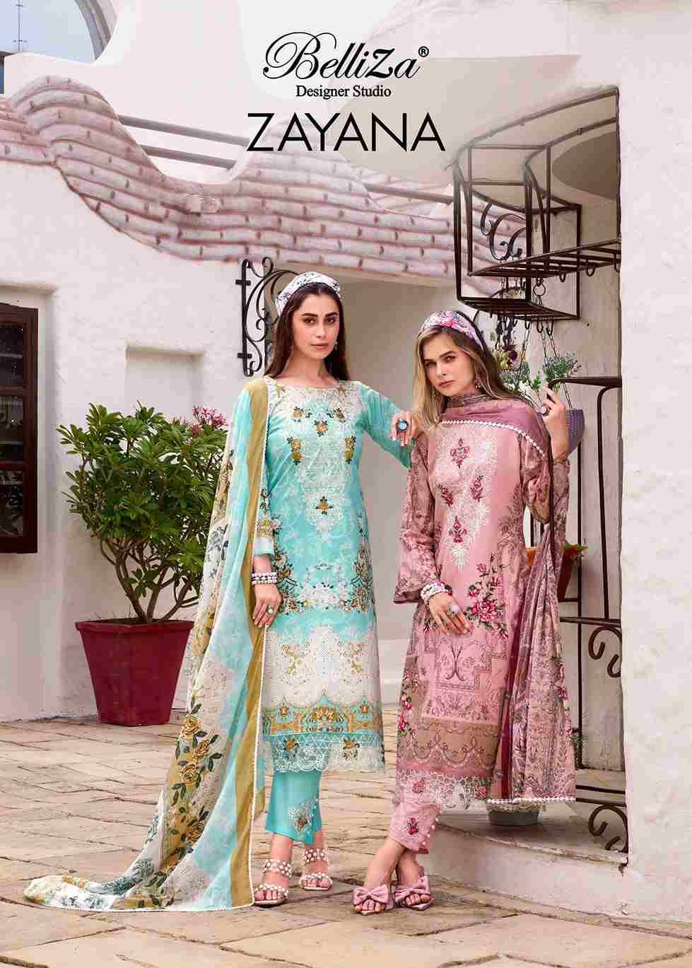 Zayana By Belliza 876-001 To 876-008 Series Beautiful Festive Suits Stylish Fancy Colorful Casual Wear & Ethnic Wear Pure Cotton Dresses At Wholesale Price