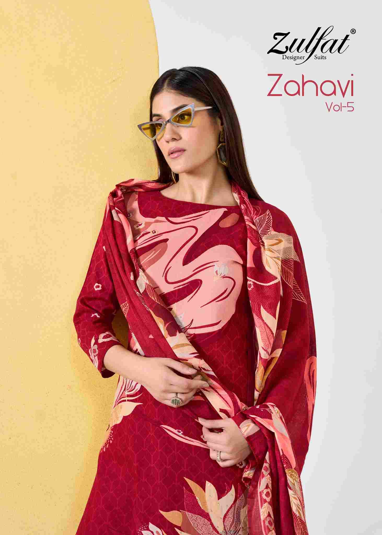 Zahavi Vol-5 By Zulfat 584-001 To 584-006 Series Beautiful Festive Suits Stylish Fancy Colorful Casual Wear & Ethnic Wear Pure Viscose Rayon Print Dresses At Wholesale Price