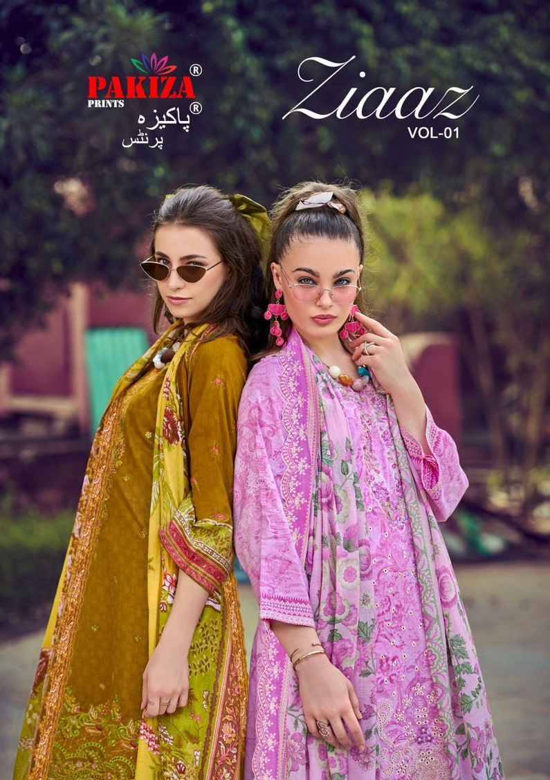 Ziaaz Vol-1 By Pakiza Prints 101 To 110 Series Beautiful Festive Suits Stylish Fancy Colorful Party Wear & Occasional Wear Lawn Cotton Print Dresses At Wholesale Price