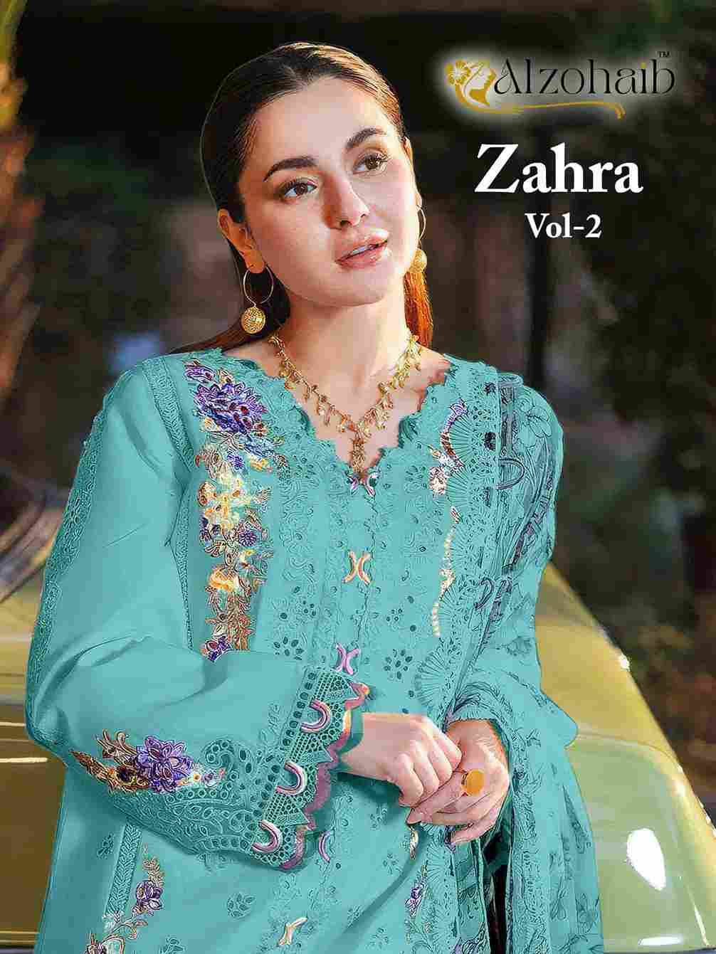 Zahra Vol-2 By Alzohaib 1233-A To 1233-D Series Beautiful Pakistani Suits Stylish Fancy Colorful Party Wear & Occasional Wear Cambric Cotton Print Dresses At Wholesale Price