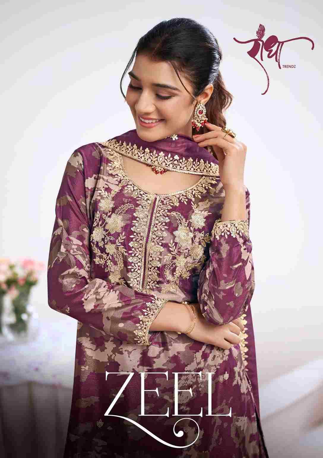 Zeel By Radha Trendz 5044 To 5044 Series Designer Sharara Suits Beautiful Fancy Colorful Stylish Party Wear & Occasional Wear Premium Chinnon Dresses At Wholesale Price