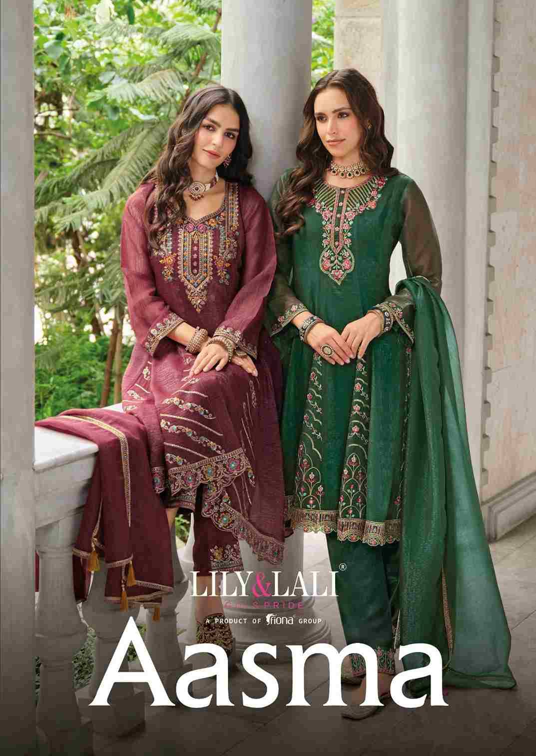 Aasma By Lily And Lali 27321 To 27324 Series Beautiful Festive Suits Colorful Stylish Fancy Casual Wear & Ethnic Wear Simmer Silk Embroidery Dresses At Wholesale Price