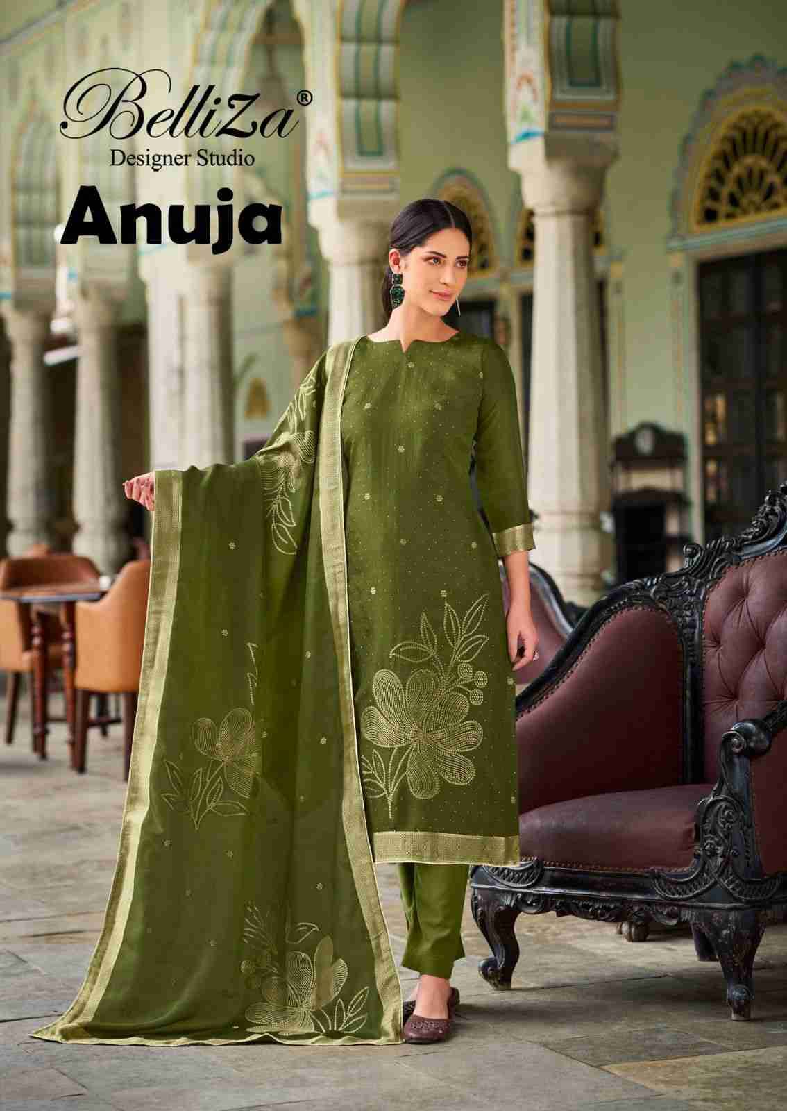 Anuja By Belliza 822-001 To 822-006 Series Beautiful Festive Suits Stylish Fancy Colorful Casual Wear & Ethnic Wear Pure Viscose Dola Silk Jacquard Dresses At Wholesale Price