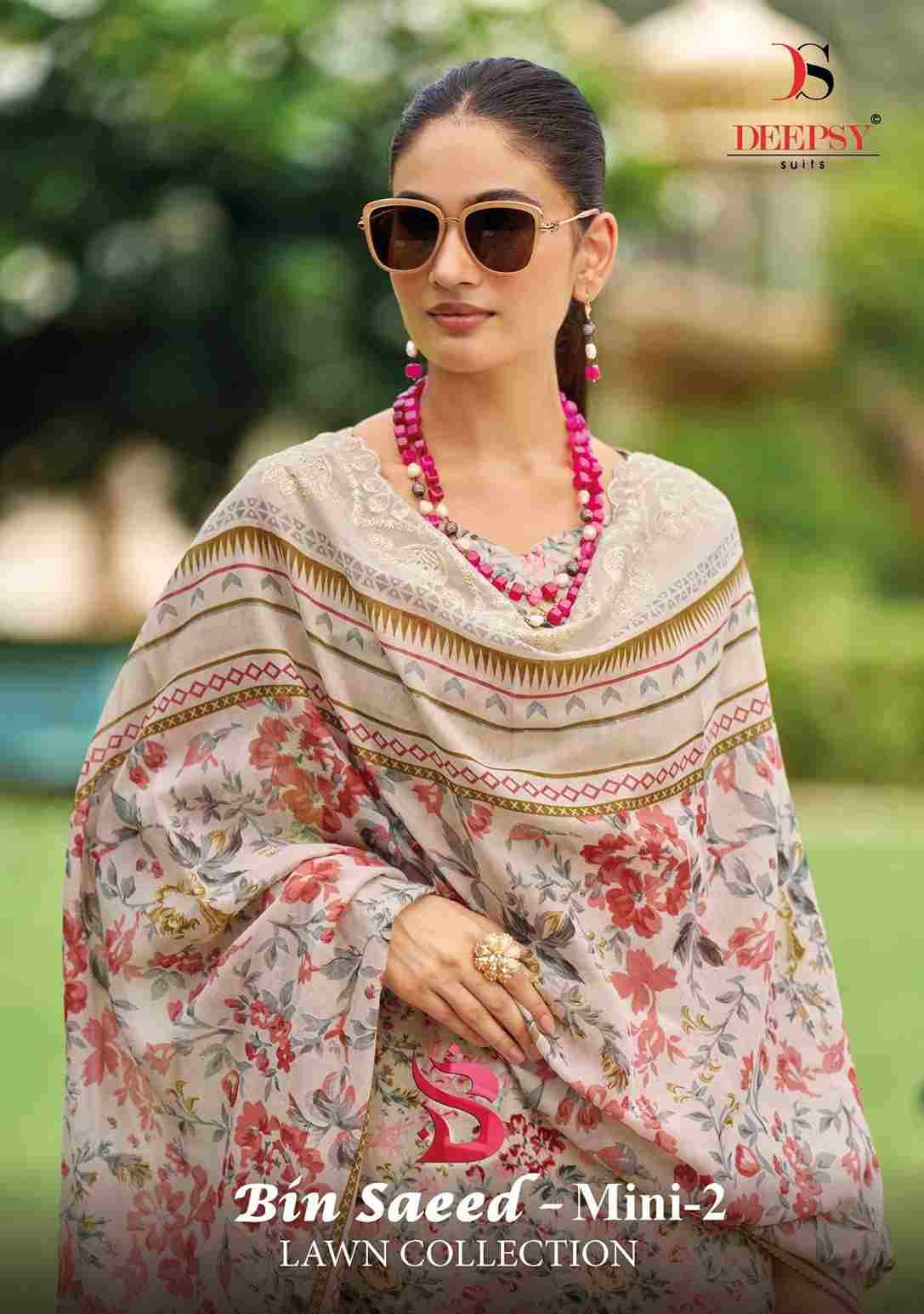 Bin Saeed Mini Lawn Collection Vol-2 By Deepsy Suits 01 To 06 Series Designer Pakistani Suits Beautiful Stylish Fancy Colorful Party Wear & Occasional Wear Pure Cotton Dresses At Wholesale Price