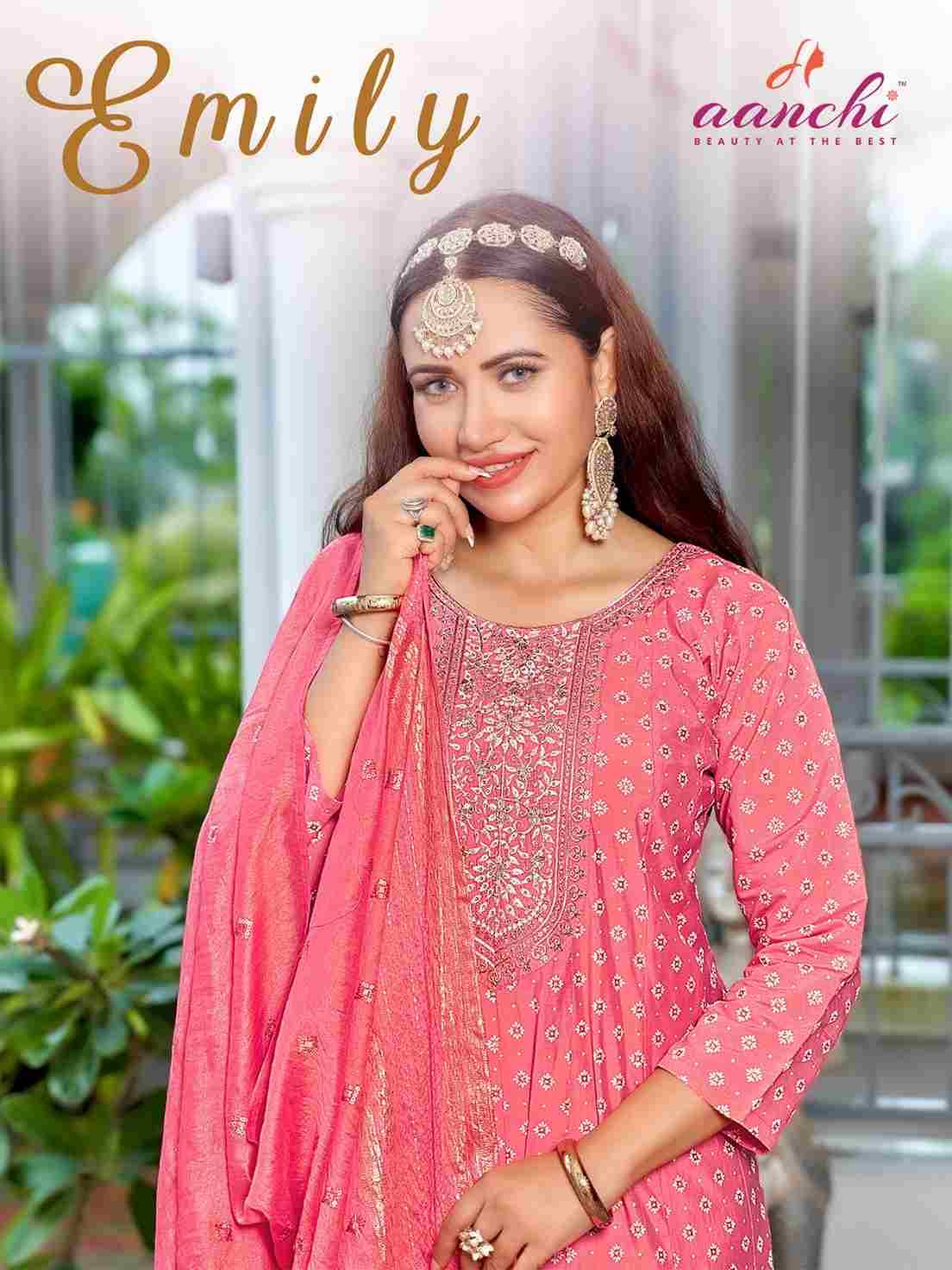 Emily By Aanchi 01 To 04 Series Beautiful Festive Suits Colorful Stylish Fancy Casual Wear & Ethnic Wear Roman Silk Dresses At Wholesale Price