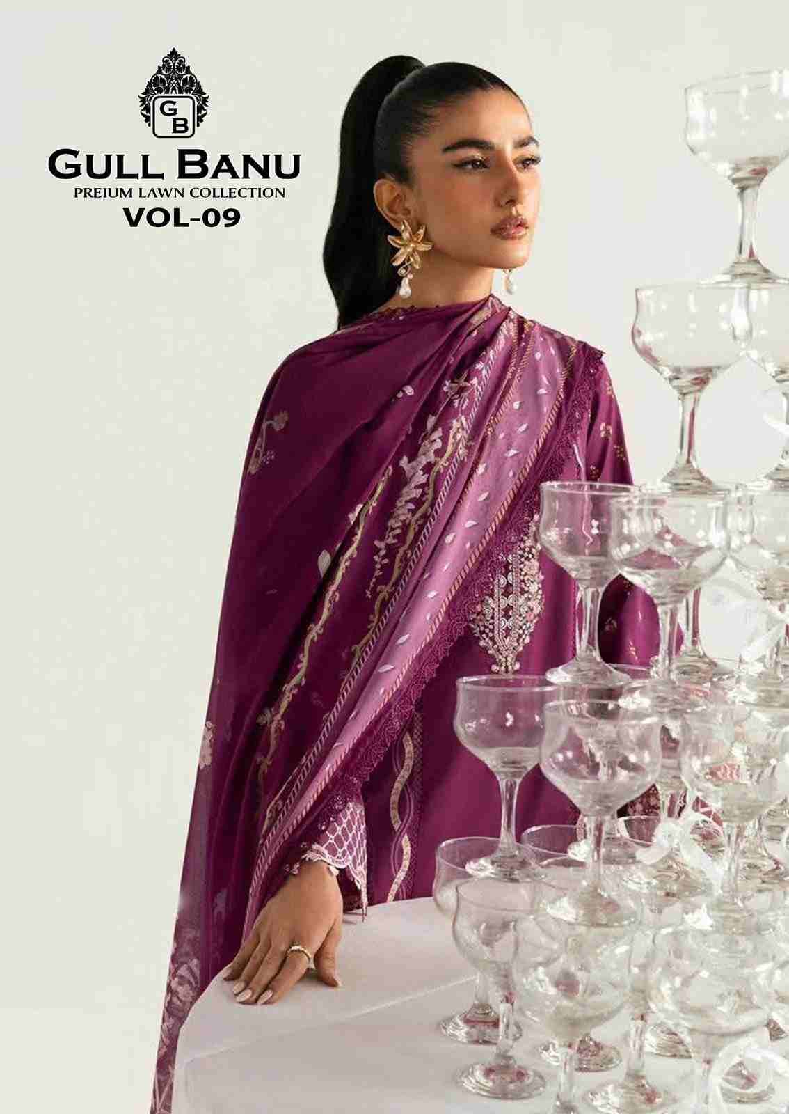 Gull Banu Vol-9 By Gull Aahmed 9001 To 9006 Series Beautiful Festive Suits Stylish Fancy Colorful Casual Wear & Ethnic Wear Pure Lawn Dresses At Wholesale Price