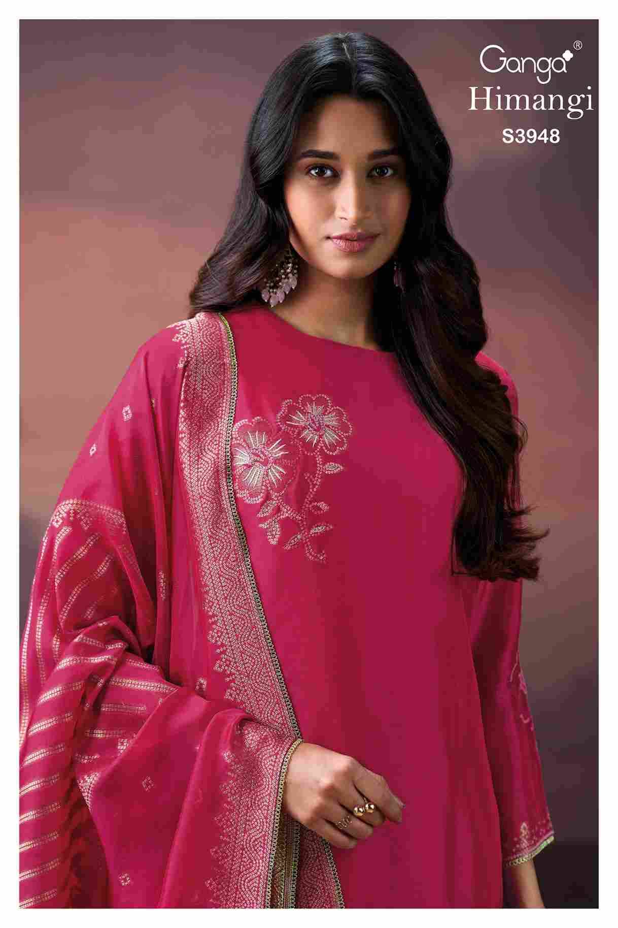 Himangi-3948 By Ganga Fashion 3948-A To 3948-D Series Beautiful Festive Suits Colorful Stylish Fancy Casual Wear & Ethnic Wear Pure Viscose Silk Jacquard Dresses At Wholesale Price