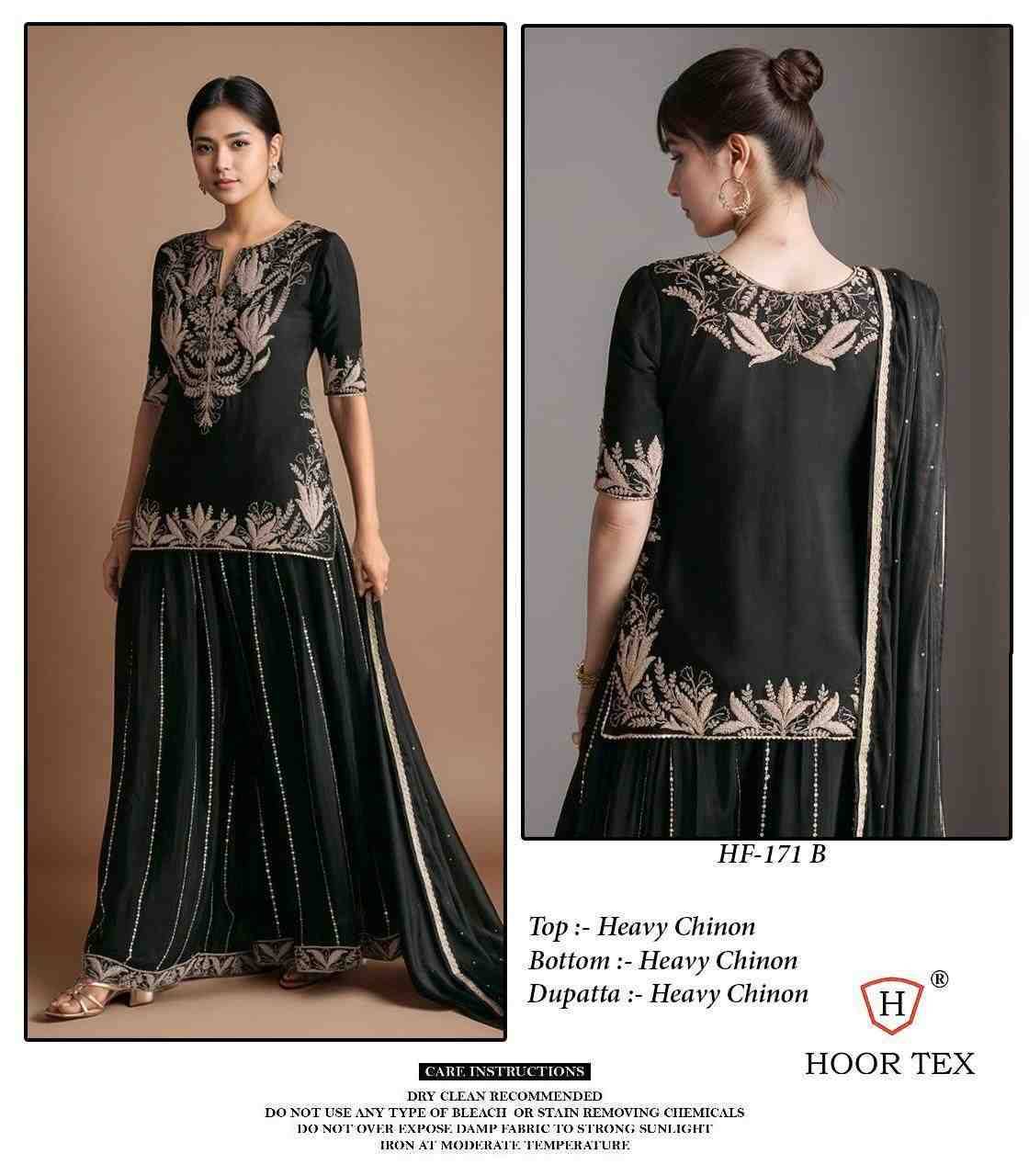 Hoor Tex Hit Design HF-171 Colours By Hoor Tex HF-171-A To HF-171-D Series Designer Festive Pakistani Suits Collection Beautiful Stylish Fancy Colorful Party Wear & Occasional Wear Heavy Chinnon Embroidered Dresses At Wholesale Price