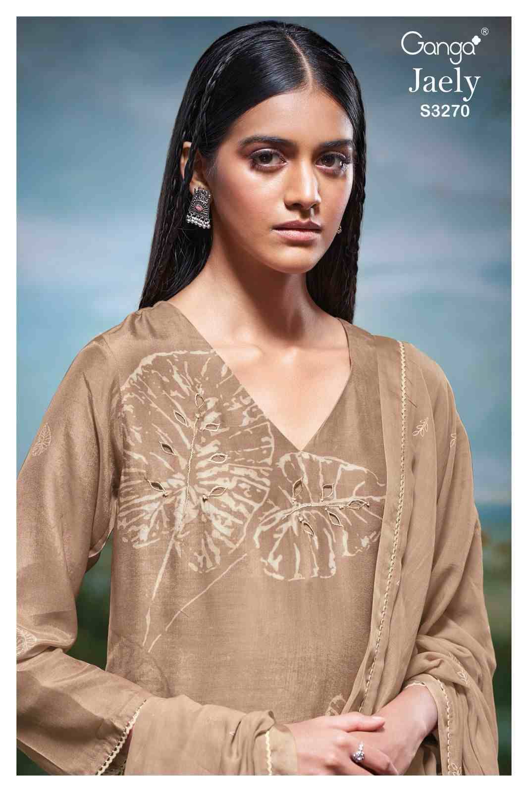Jaely-3270 By Ganga Fashion 3270-A To 3270-D Series Beautiful Festive Suits Colorful Stylish Fancy Casual Wear & Ethnic Wear Pure Bemberg Silk Dresses At Wholesale Price