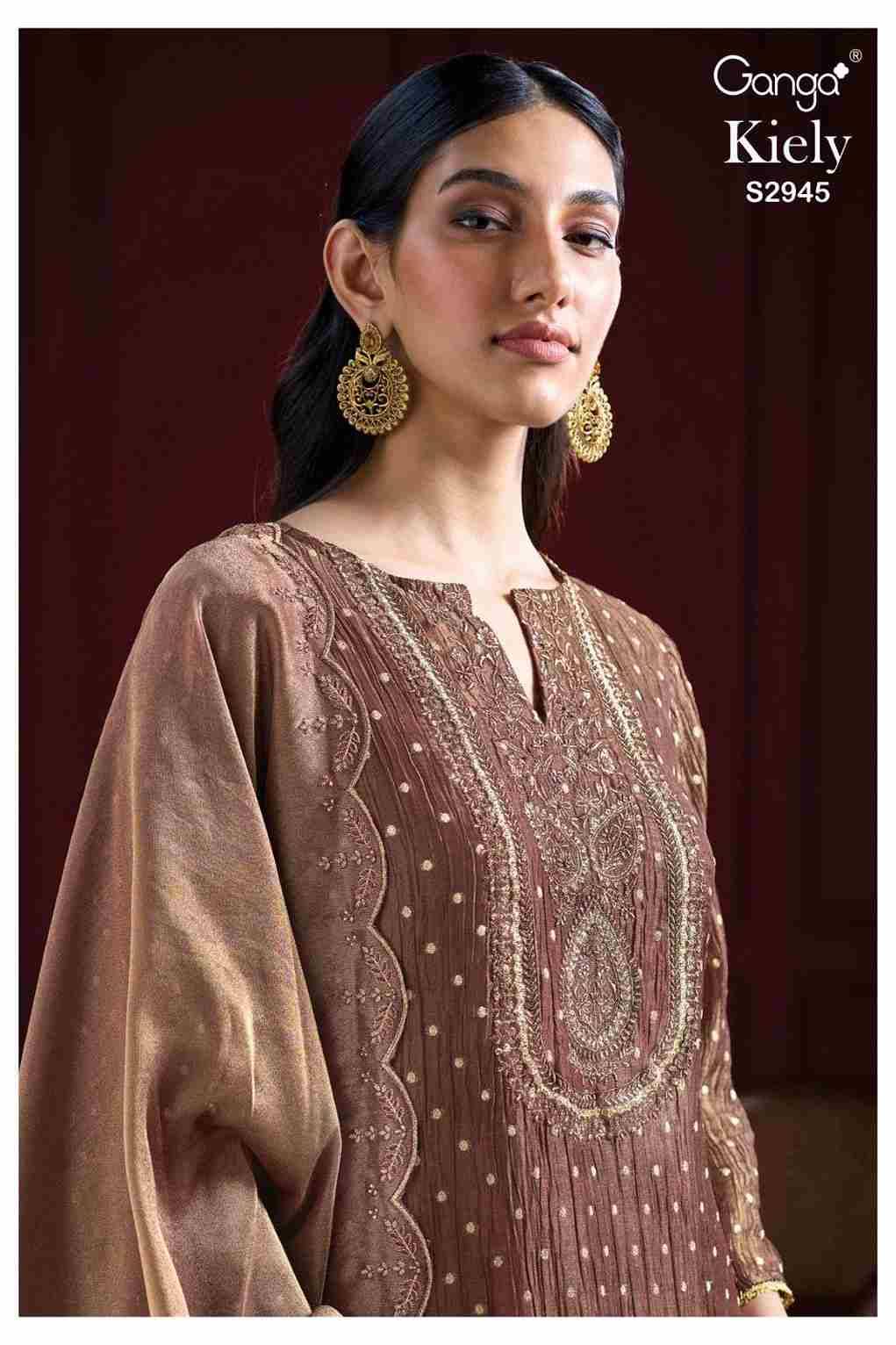 Kiely-2945 By Ganga Fashion 2945-A To 2945-B Series Beautiful Festive Suits Colorful Stylish Fancy Casual Wear & Ethnic Wear Pure Viscose Silk Dresses At Wholesale Price