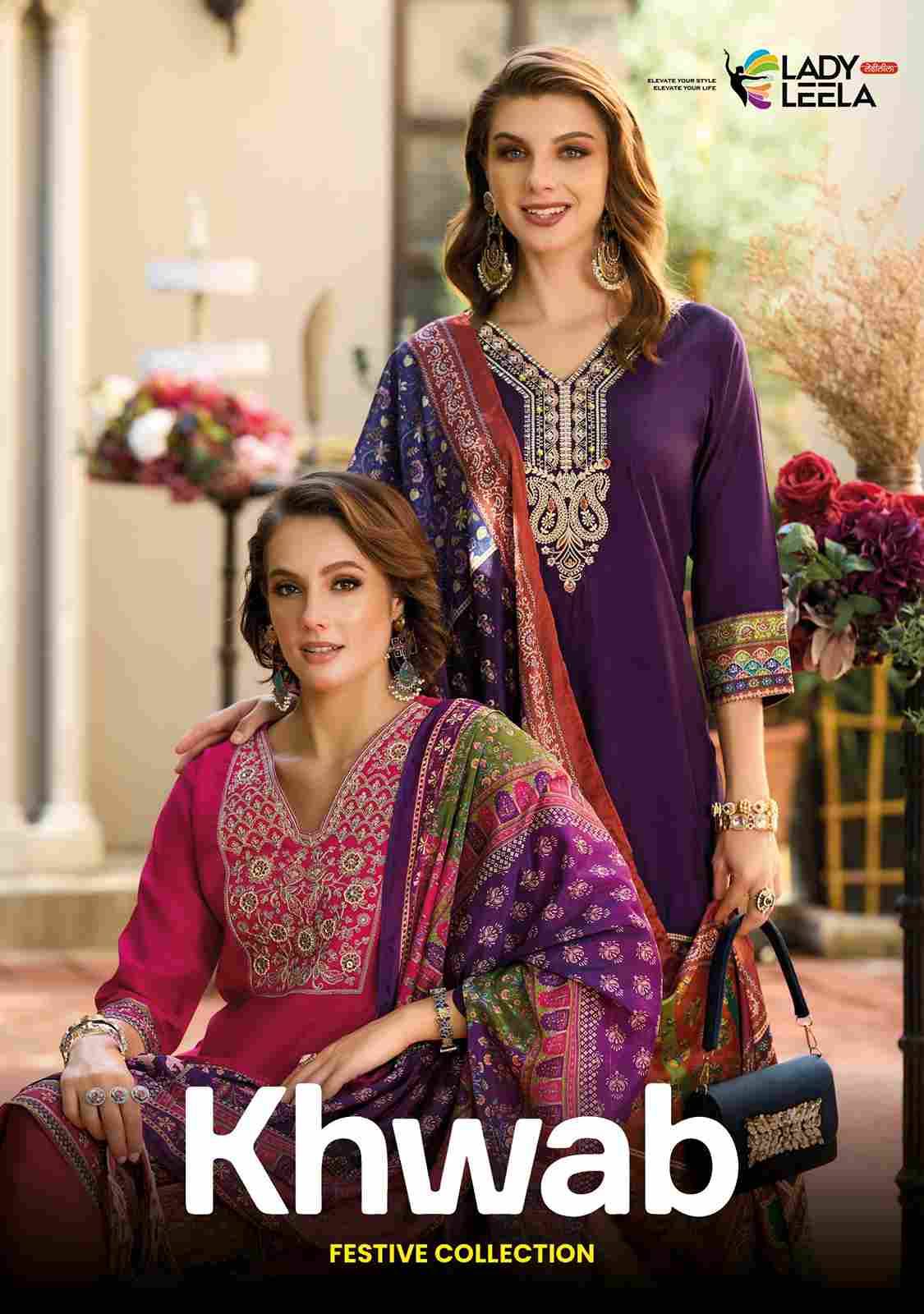 Khwab By Lady Leela 31191 To 31194 Series Beautiful Festive Suits Colorful Stylish Fancy Casual Wear & Ethnic Wear Viscose Silk With Work Dresses At Wholesale Price