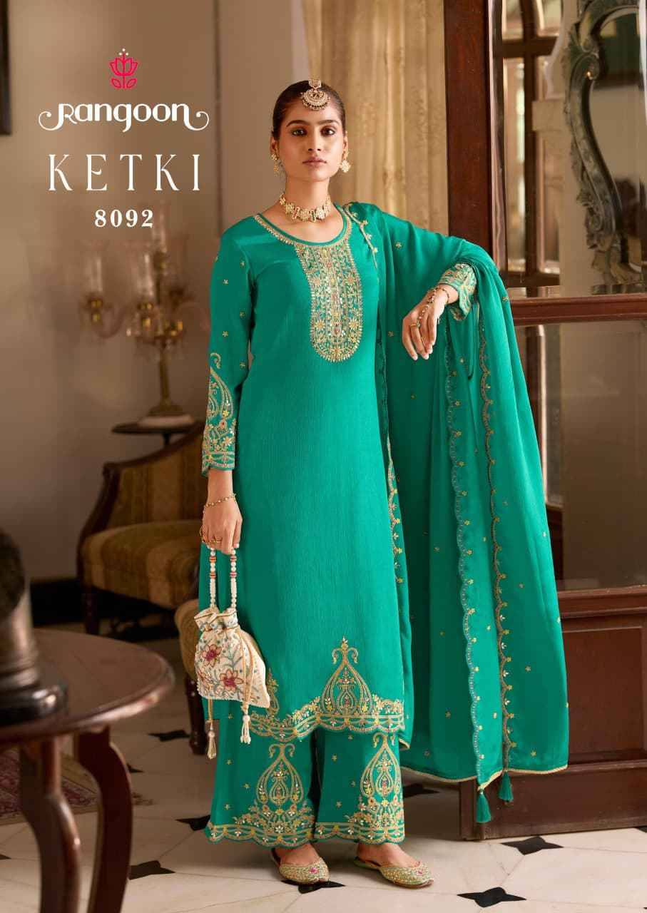 Ketki By Rangoon 8091 To 8094 Series Beautiful Festive Suits Colorful Stylish Fancy Casual Wear & Ethnic Wear Chinnon Dresses At Wholesale Price