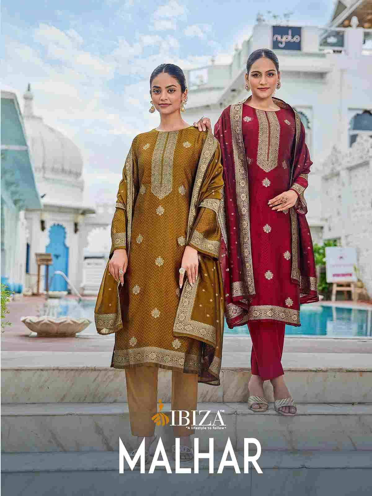 Malhar By Ibiza 16034 To 16037 Series Designer Festive Suits Beautiful Fancy Stylish Colorful Party Wear & Occasional Wear Pure Bangalori Silk Jacquard Dresses At Wholesale Price