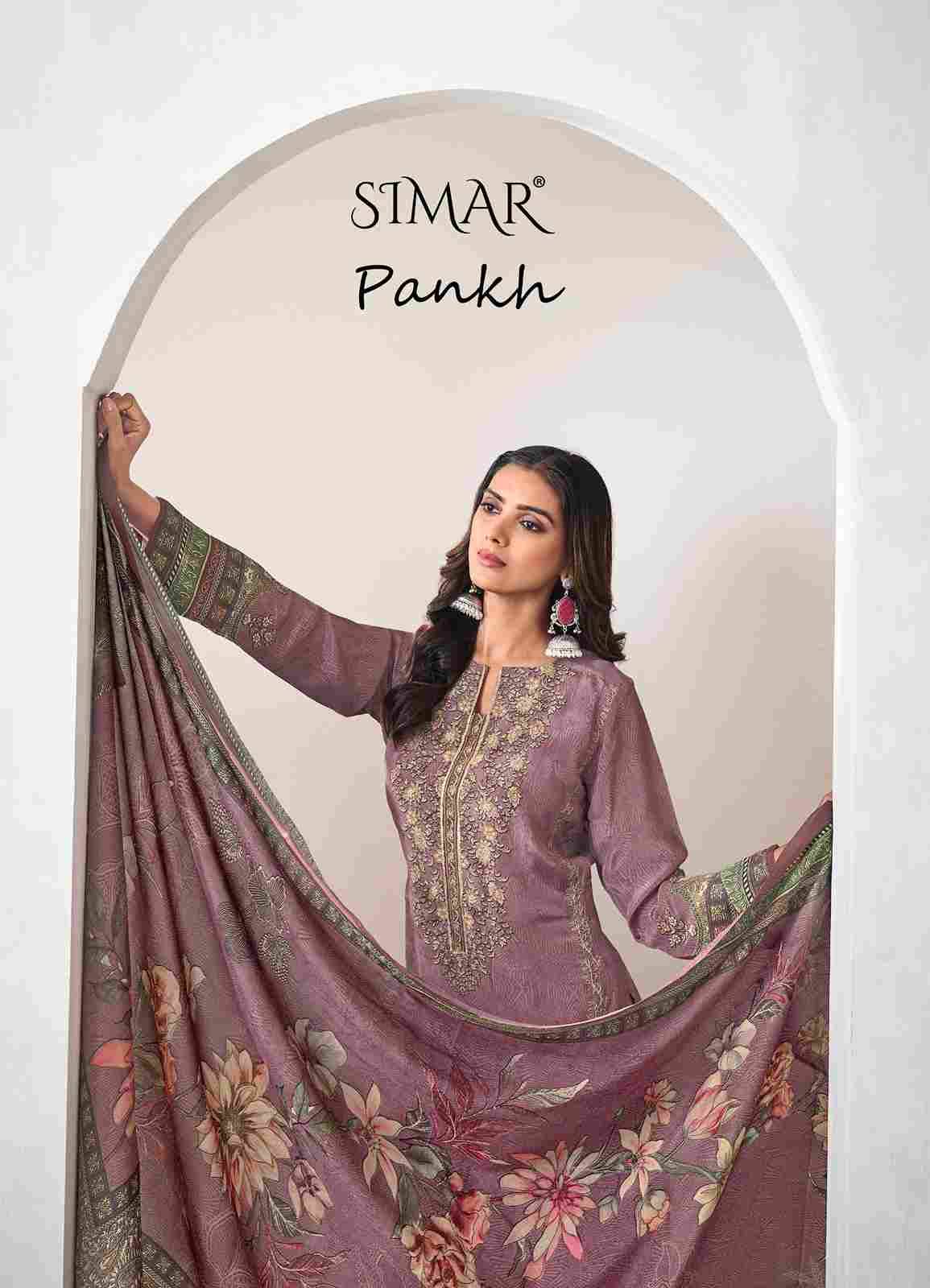 Pankh By Simar 8045-A To 8045-D Series Designer Festive Suits Beautiful Stylish Fancy Colorful Party Wear & Occasional Wear Pure Natural Crepe Dresses At Wholesale Price