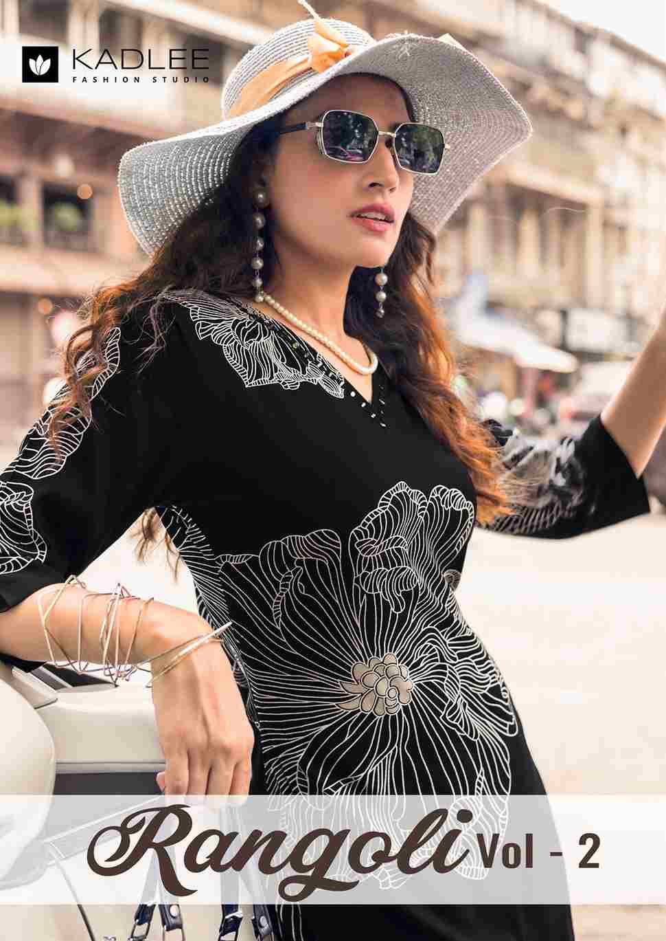 Rangoli Vol-2 By Kadlee 4007 To 4012 Series Designer Stylish Fancy Colorful Beautiful Party Wear & Ethnic Wear Collection Rayon Print Kurtis With Bottom At Wholesale Price