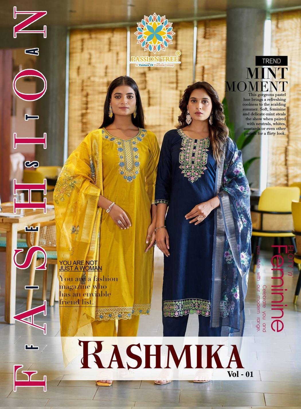 Rashmika Vol-1 By Passion Tree 1001 To 1008 Series Beautiful Festive Suits Colorful Stylish Fancy Casual Wear & Ethnic Wear Viscose Silk Print Dresses At Wholesale Price
