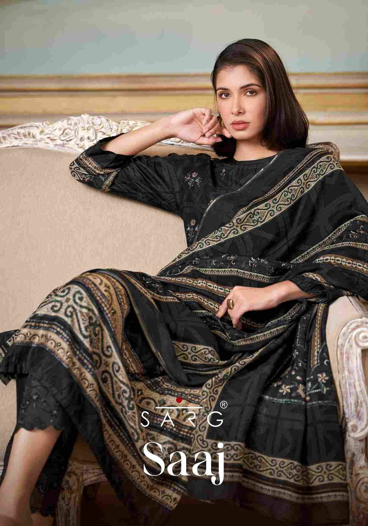 Saaj By Sarg Beautiful Stylish Festive Suits Fancy Colorful Casual Wear & Ethnic Wear & Ready To Wear Pure Muslin Silk Print Dresses At Wholesale Price