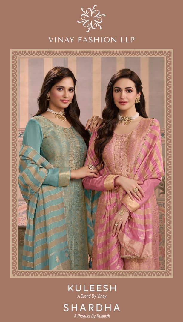 Shardha By Kuleesh 75121 To 75124 Series Designer Festive Suits Collection Beautiful Stylish Fancy Colorful Party Wear & Occasional Wear Simmer Jacquard Dresses At Wholesale Price