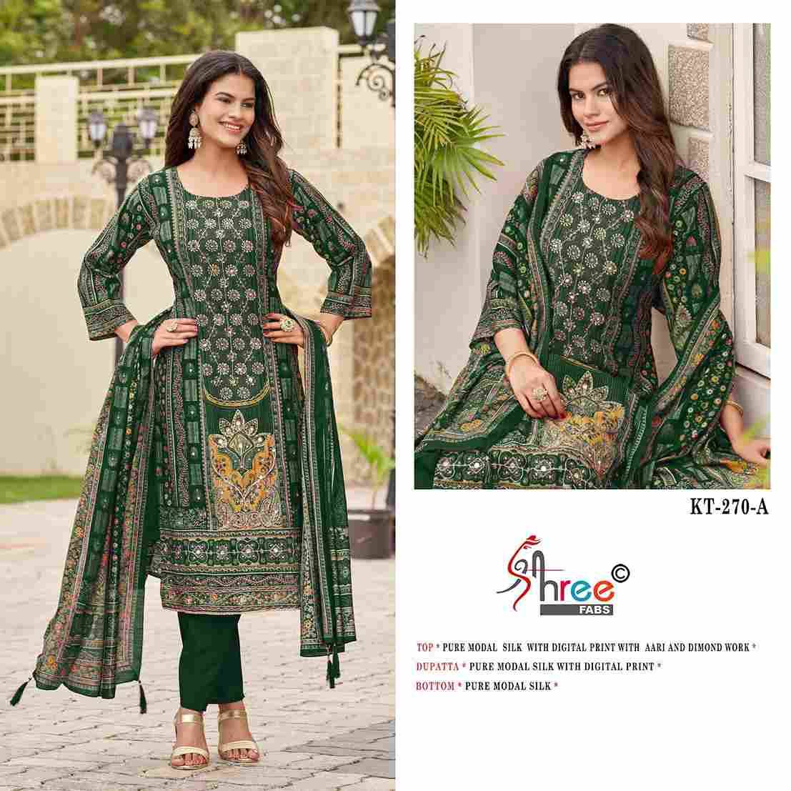 Shree Fabs Hit Design KT-270 Colours By Shree Fabs KT-270 To KT-270-C Series Designer Pakistani Suits Beautiful Fancy Stylish Colorful Party Wear & Occasional Wear Pure Modal Silk Dresses At Wholesale Price