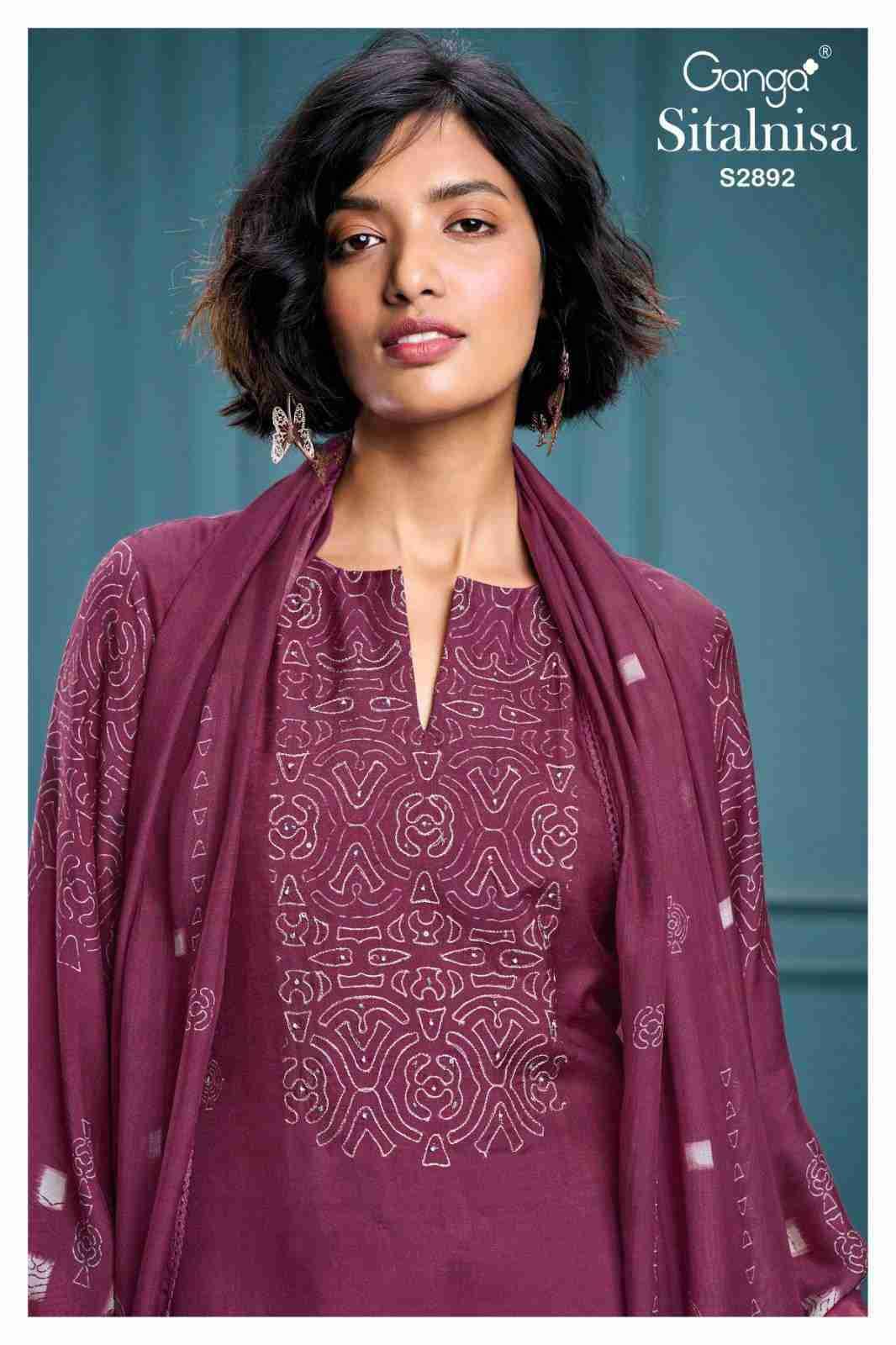 Sitalnisa-2892 By Ganga Fashion 2892-A To 2892-D Series Beautiful Festive Suits Colorful Stylish Fancy Casual Wear & Ethnic Wear Pure Bemberg Silk Dresses At Wholesale Price